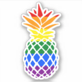 Pride Pineaple | Regenbogenflagge Aufkleber (Vorderseite)