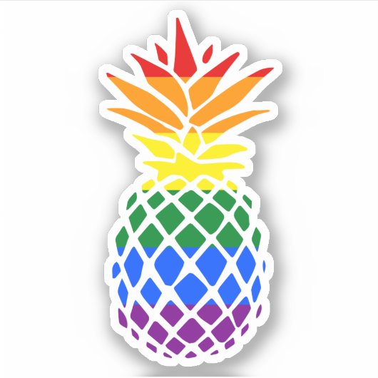 Pride Pineaple | Regenbogenflagge Aufkleber (Vorderseite)