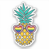 Pride Pineaple | Regenbogenflagge Sonnenbrille Aufkleber (Vorderseite)