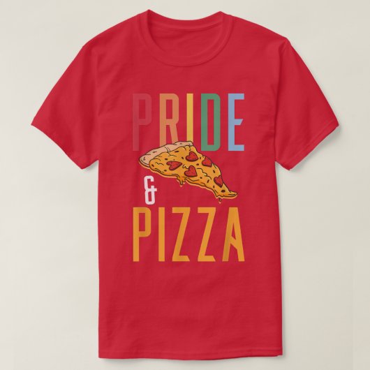 Pride & Pizza - LGBT Gay Pride Rainbow Flag LGBTQ T-Shirt (Design vorne)