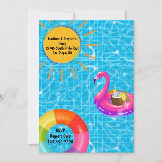 PRIDE Pool Party Einladung (Rückseite)