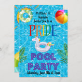 PRIDE Pool Party Einladung (Vorne/Hinten)