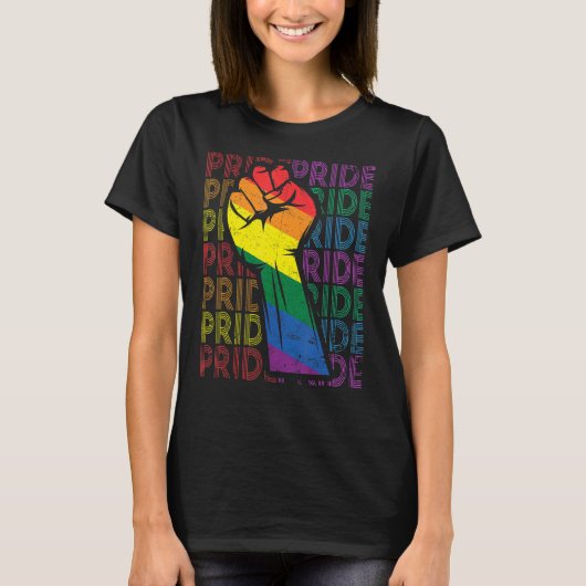Pride Power Fist Lgbt Month Gay Lesbian Transgende T-Shirt (Vorderseite)