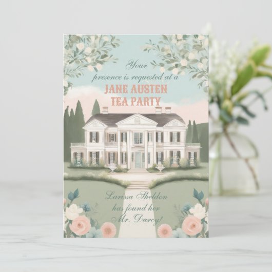 Pride & Prejudice House Einladung (Stehend Vorderseite)