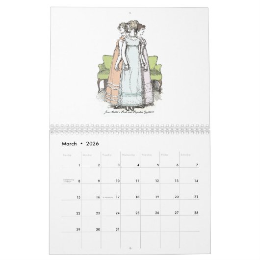 Pride & Prejudice Kalender (Mär 2026)