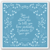 Pride & Prejudice Liebe Aufkleber (Vorderseite)