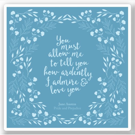 Pride & Prejudice Liebe Aufkleber (Vorderseite)