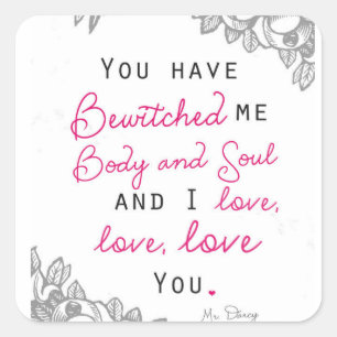 Pride & Prejudice - Mr. Darcy Quadratischer Aufkleber