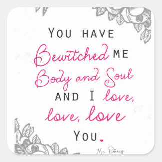 Pride & Prejudice - Mr. Darcy Quadratischer Aufkleber