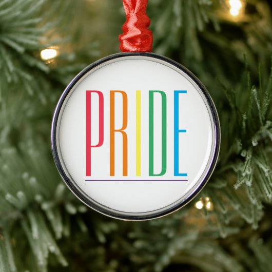 PRIDE Premium Round Ornament Aus Metall (Baum)