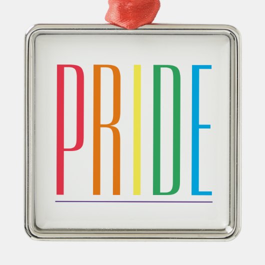 PRIDE Premium Square Ornament Aus Metall (Vorne)