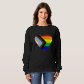 Pride Progress Rainbow Flag LGBT + Trans und Queer Sweatshirt (Vorne ganz)