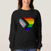 Pride Progress Rainbow Flag LGBT + Trans und Queer Sweatshirt (Vorderseite)