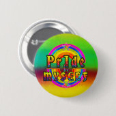 Pride Proud Gay Lesbian Rainbow Happy Star Button (Vorne & Hinten)