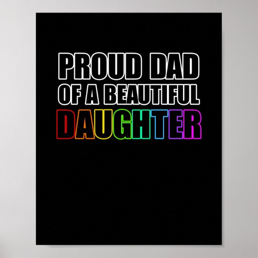 Pride Proud Vater LGBT Lesbische Tochter Rainbow A Poster (Vorne)
