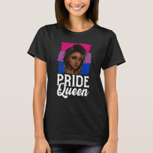 Pride Queen Bisexual Flag Bisexualität Afro Women  T-Shirt