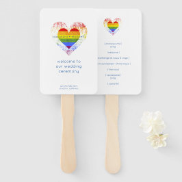 Pride Raimbow Heart All LGTB Weddings Fächer