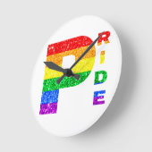 "PRIDE" RAINBOW #3 RUNDE WANDUHR (Winkel)