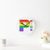"PRIDE" RAINBOW #3 RUNDE WANDUHR (Zuhause)