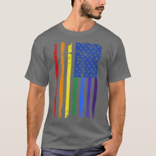 Pride Rainbow American Flag Gay Pride Monat T-Shirt