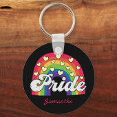 Pride Rainbow and Hearts | LGBTQ Schlüsselanhänger (Rückseite)