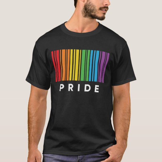Pride Rainbow Barcode LGBTQIA+ T - Shirt (Vorderseite)