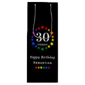 Pride Rainbow Black 30 Heute oder jedes Alter Gebu Geschenktüte Für Weinflaschen (Vorderseite)
