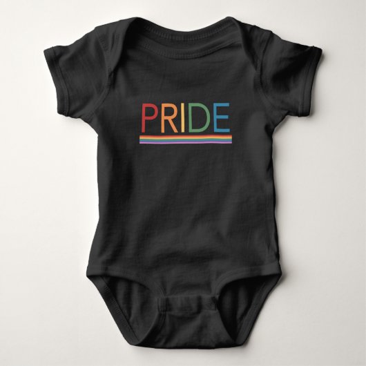 PRIDE Rainbow Black Baby Bodysuit Strampler (Vorderseite)