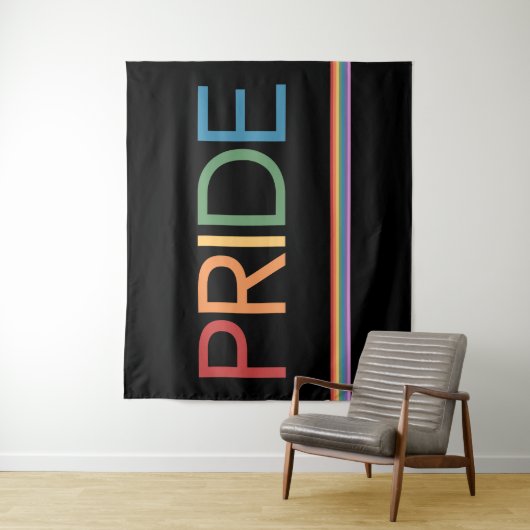 PRIDE Rainbow Black Tapestry Wandteppich (Beispiel)