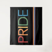 PRIDE Rainbow Black Tapestry Wandteppich (Vorderseite)