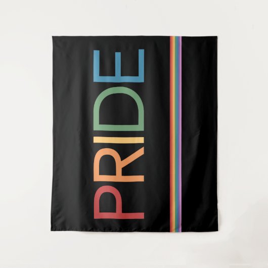 PRIDE Rainbow Black Tapestry Wandteppich (Vorderseite)