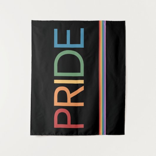 PRIDE Rainbow Black Tapestry Wandteppich (Vorderseite)