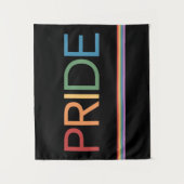 PRIDE Rainbow Black Tapestry Wandteppich (Vorderseite)