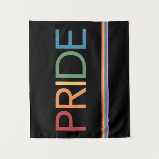 PRIDE Rainbow Black Tapestry Wandteppich (Vorderseite)