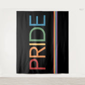 PRIDE Rainbow Black Tapestry Wandteppich (Vorderseite)