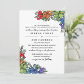 Pride Rainbow Blume Formal LGBT Wedding Einladung (Stehend Vorderseite)