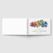 Pride Rainbow Blume Gold LGBTQ Hochzeit Gästebuch (Voll)