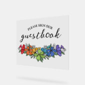 Pride Rainbow Blume LGBT Sign Guestbook Acrylschild (Winkel)