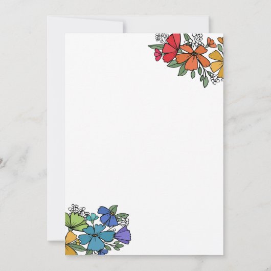 Pride Rainbow Blume Monogram LGBT Wedding Einladung (Rückseite)