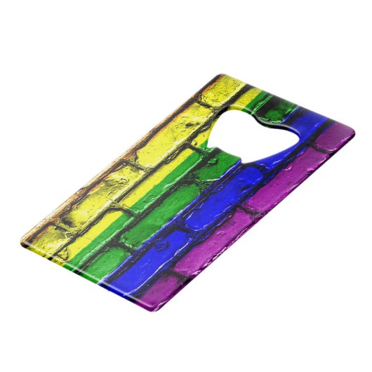 PRIDE Rainbow Brick Flaschenöffner (Rückseite Schrägansicht)