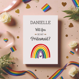Pride Rainbow Bridesmaid Vorschlag Card LGBTQ Einladung