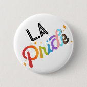 Pride Rainbow Button mit City Briefmarke - Los Ang (Vorderseite)