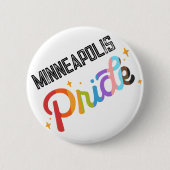 Pride Rainbow Button mit City Briefmarke - Minneap (Vorderseite)