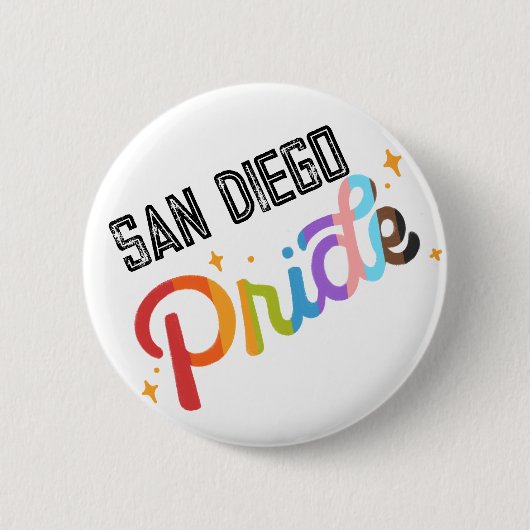 Pride Rainbow Button mit City Briefmarke - San Die (Vorderseite)