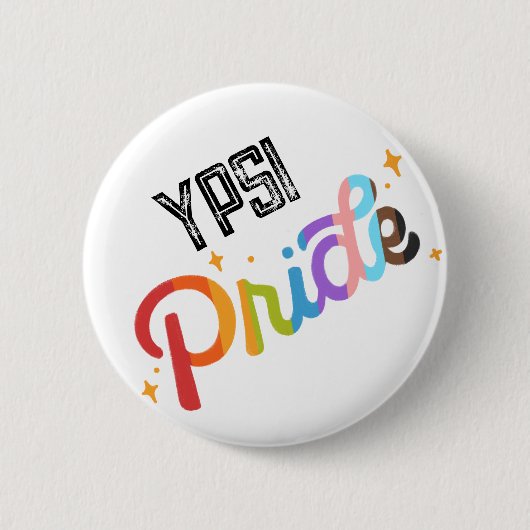 Pride Rainbow Button mit City Briefmarke - YPSILAN (Vorderseite)