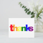 Pride Rainbow Colors Danke, Postcard Postkarte (Stehend Vorderseite)