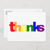 Pride Rainbow Colors Danke, Postcard Postkarte (Vorne/Hinten)