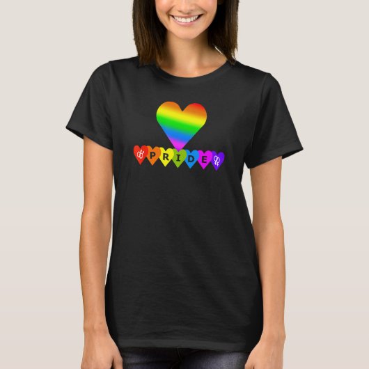 Pride Rainbow Colors Herzdesign T-Shirt (Vorderseite)