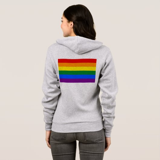 Pride Rainbow Flag Hoodie (Schwarz voll)