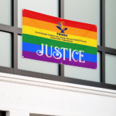 Pride Rainbow Flag JUSTICE / TVUUC Banner (Äußeres Gebäude)
